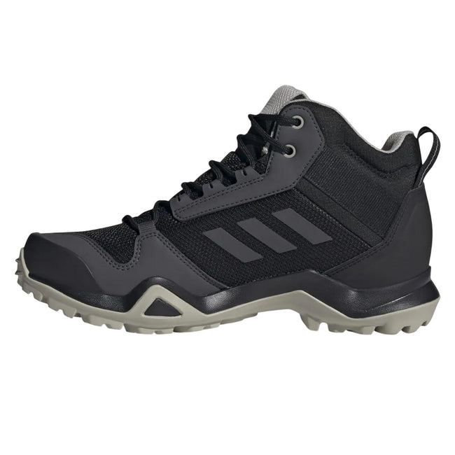 Black-Grey - Pack Shot - Adidas Womens-Ladies Terrex AX3 Mid Gore Tex Hiking Shoes