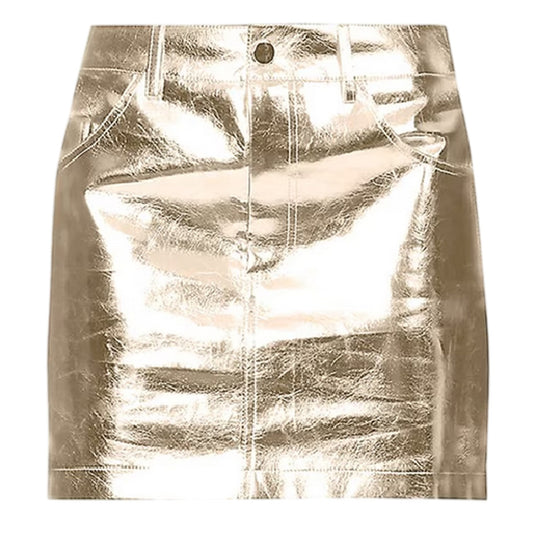Gold - Front - AmyLynn Womens-Ladies Milena Lupe Y2K Mini Skirt