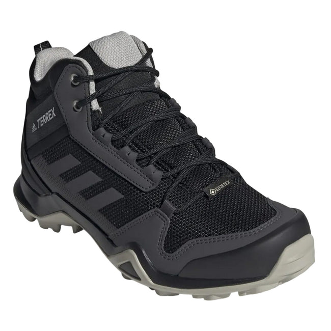 Black-Grey - Front - Adidas Womens-Ladies Terrex AX3 Mid Gore Tex Hiking Shoes