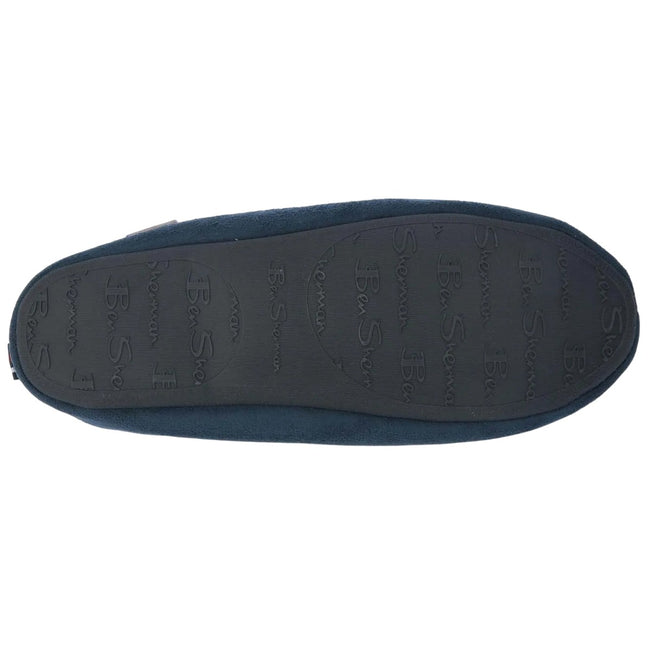 Navy - Side - Ben Sherman Mens Casa Cartegena Moccasin Slippers