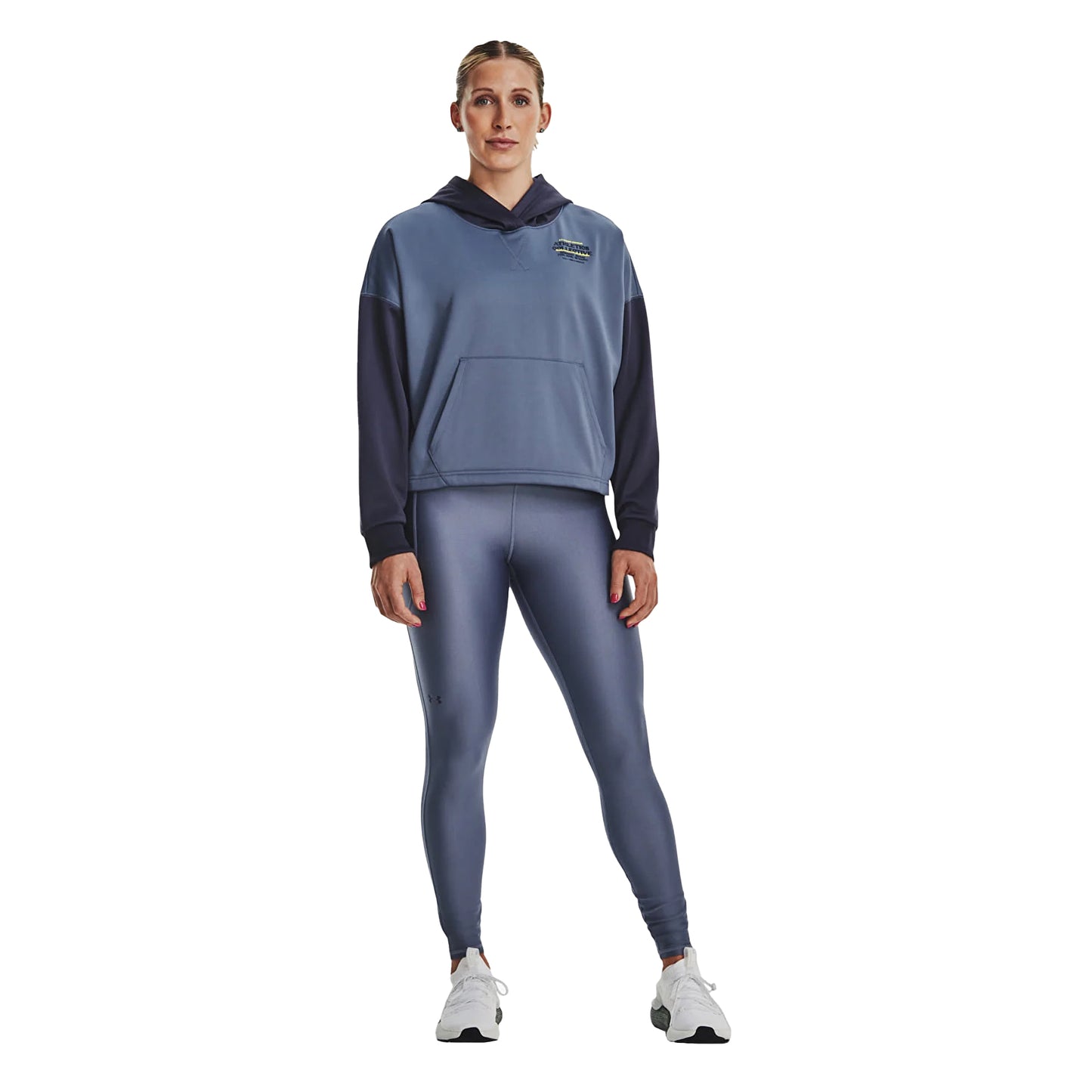 Purple - Pack Shot - Under Armour Womens-Ladies Colour Block Hoodie