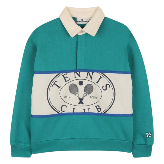 Green - Front - Kids Around Childrens-Kids Long-Sleeved Tennis Polo Shirt