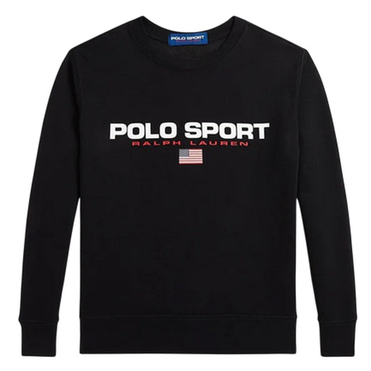 Black - Front - Ralph Lauren Childrens-Kids Logo Crew Neck Sweatshirt