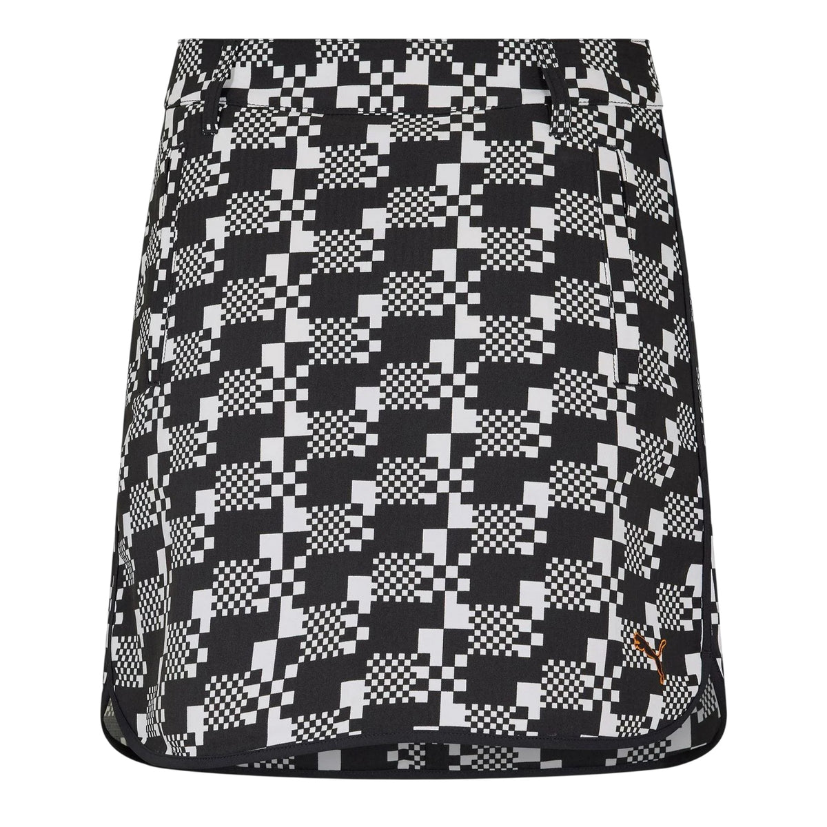 Black - Back - Puma Womens-Ladies Houndstooth Golf Skort