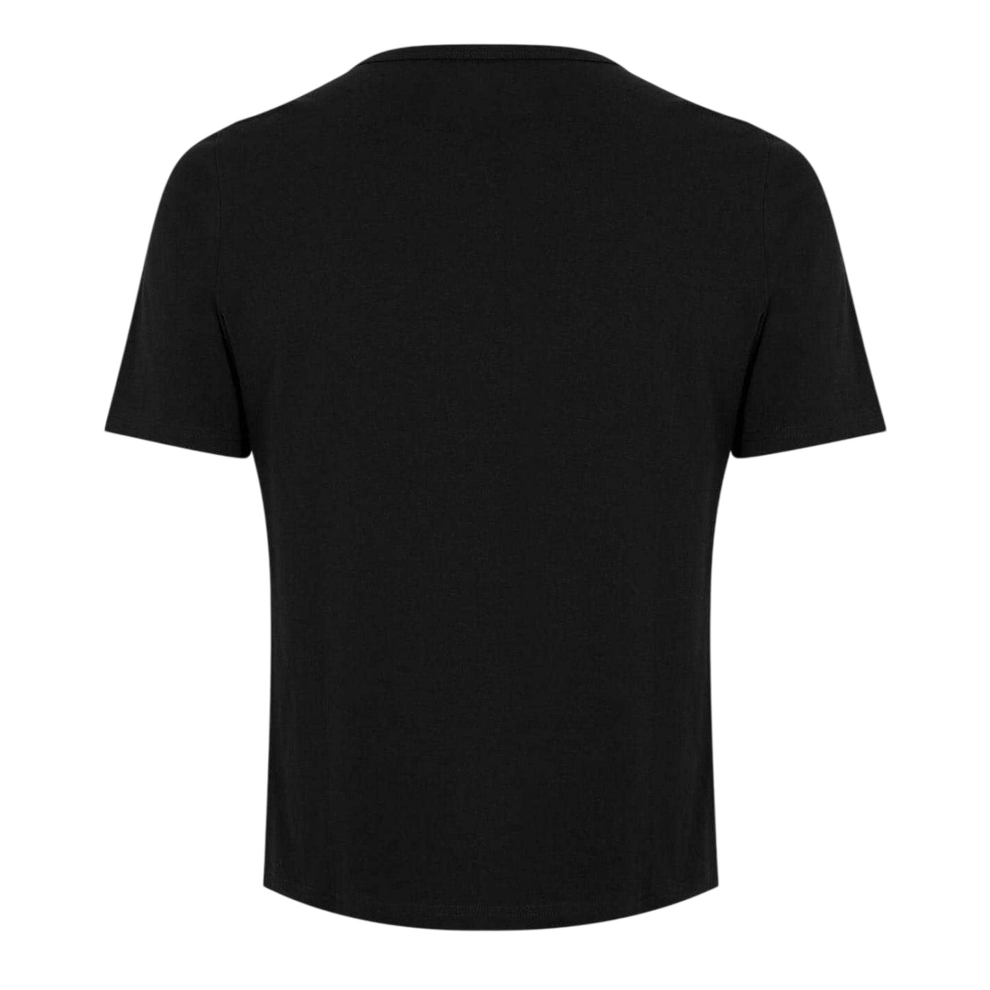 Black - Back - Lonsdale Mens Plain Crew Neck T-Shirt