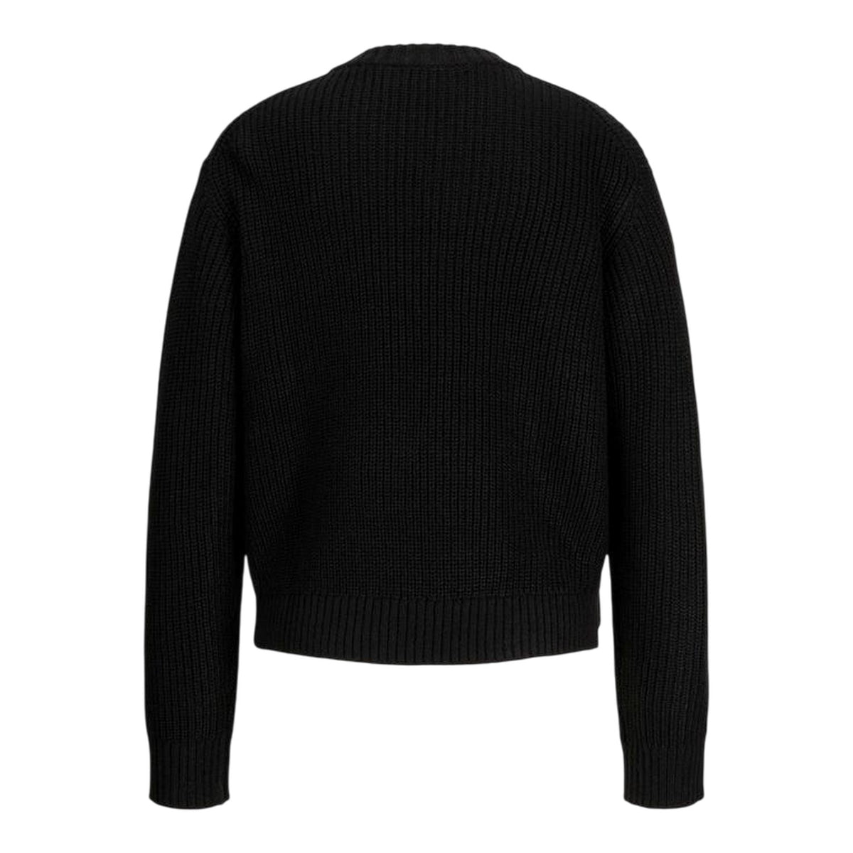 Black - Back - JJXX Womens-Ladies Knitted Crew Neck Raglan Jumper
