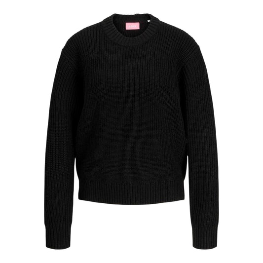 Black - Front - JJXX Womens-Ladies Knitted Crew Neck Raglan Jumper