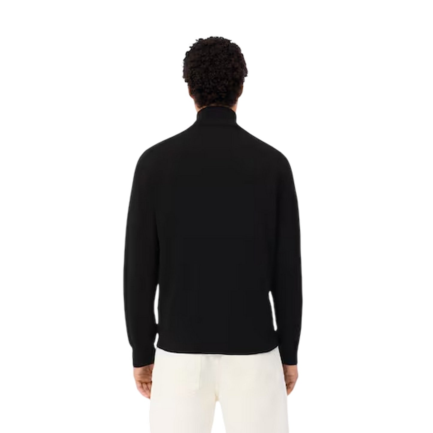 Black - Back - Lacoste Mens Quarter Zip Casual Jumper