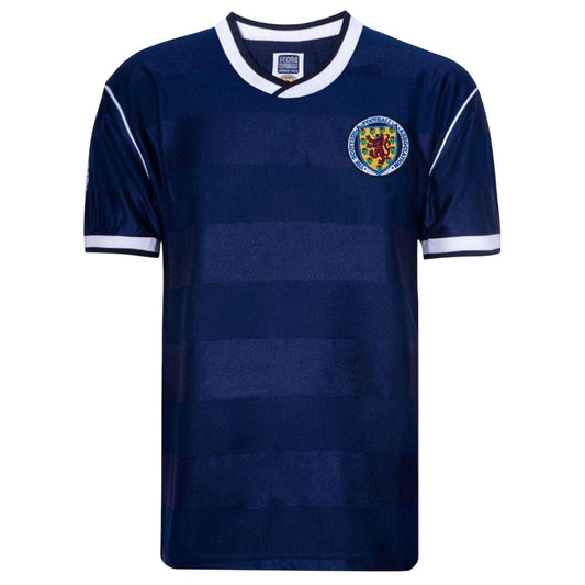 Blue-White - Front - Score Draw Mens International Scotland Football Shirt