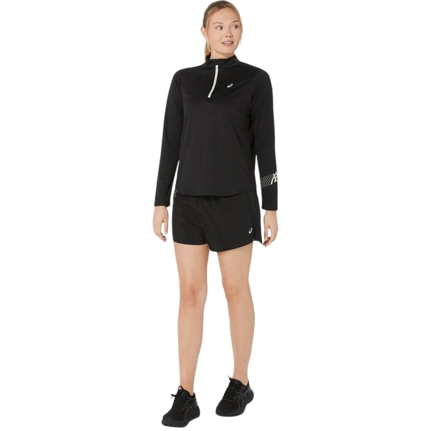 Black - Side - Asics Womens-Ladies Icon Running Shorts