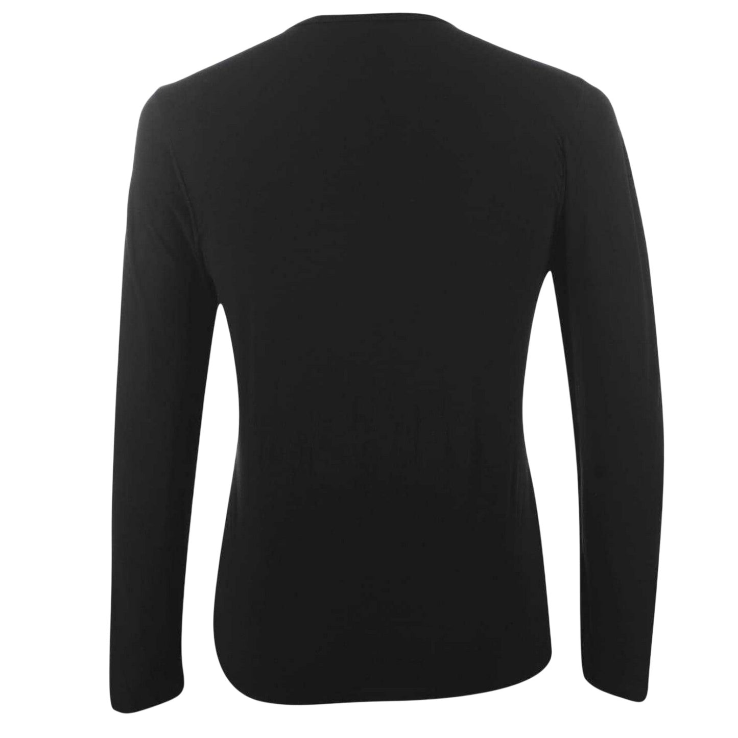 Black - Back - Lonsdale Mens Plain Crew Neck Long-Sleeved T-Shirt