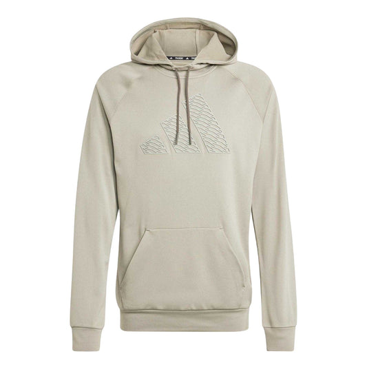 Pebble - Front - Adidas Mens Game and Go Embossed Pullover Hoodie