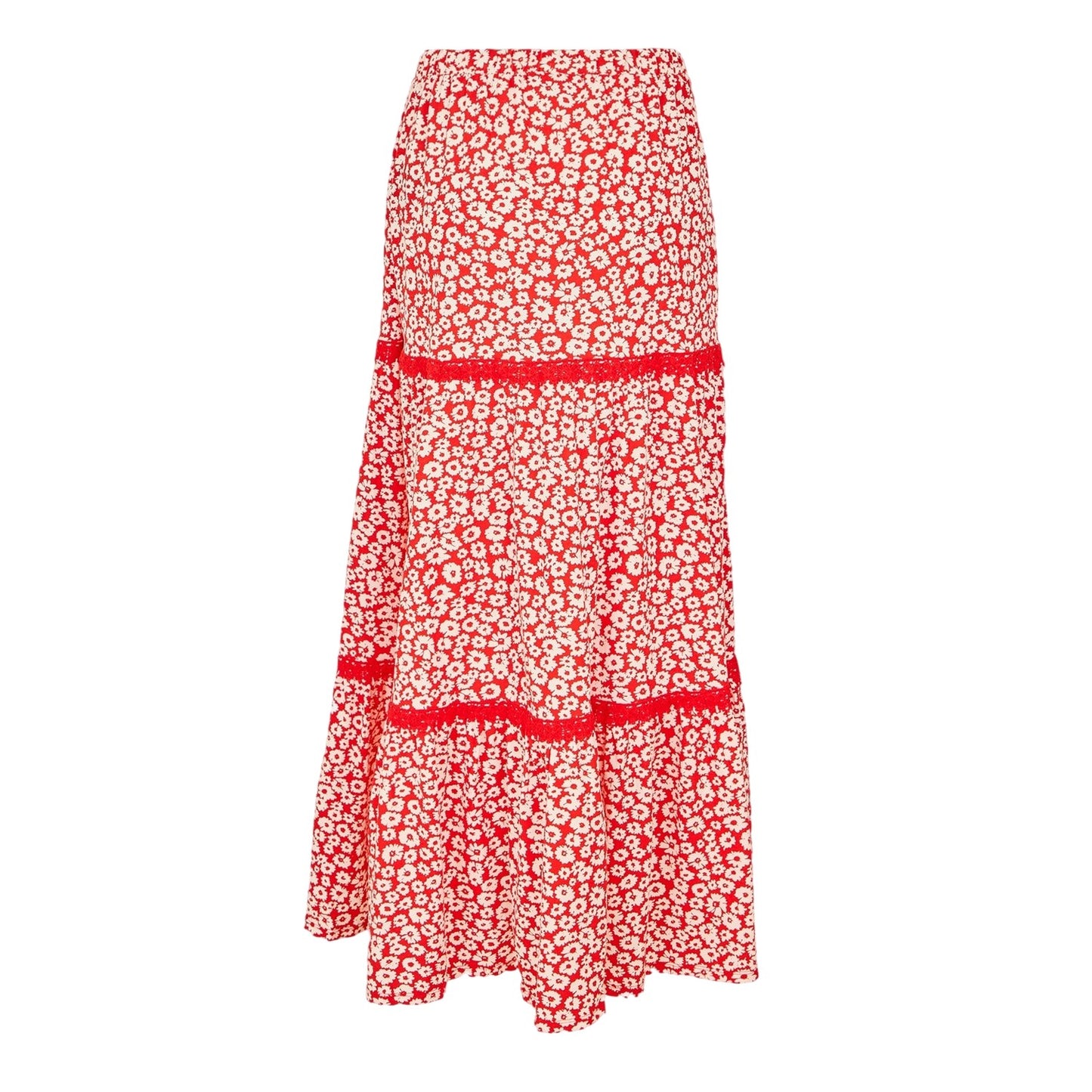 Red - Back - Threadbare Womens-Ladies Aubrie Floral Regular Maxi Skirt