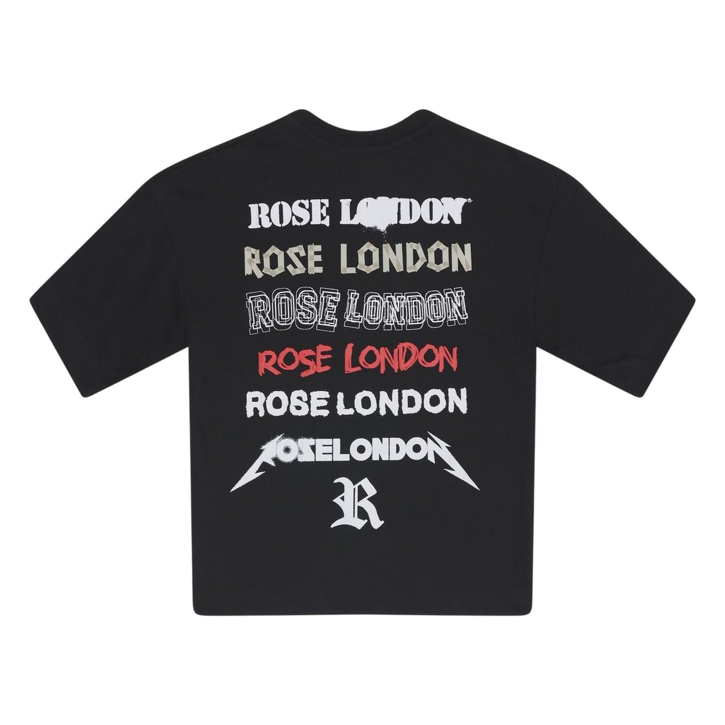 Black - Back - Rose London Mens Back Print T-Shirt