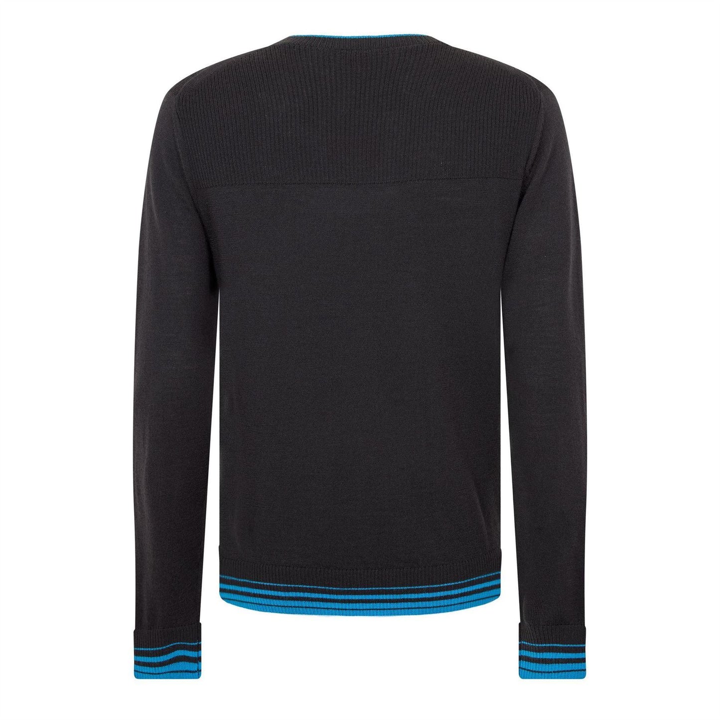 Black - Back - Puma Mens Contrast Tipped V Neck Sweater Top