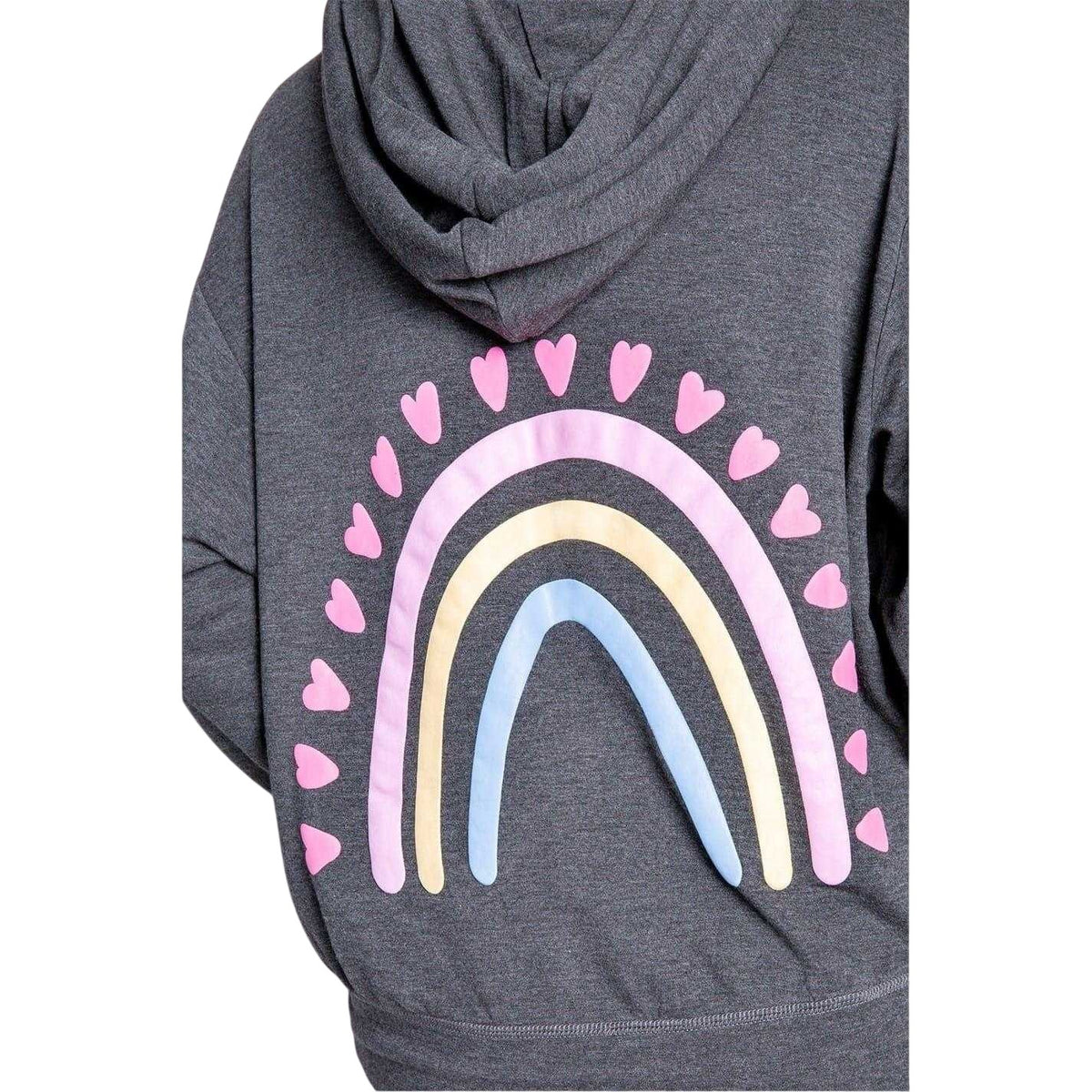 Anthrazit Marl - Side - PJ Salvage Girls Peace Sign Pullover Hoodie