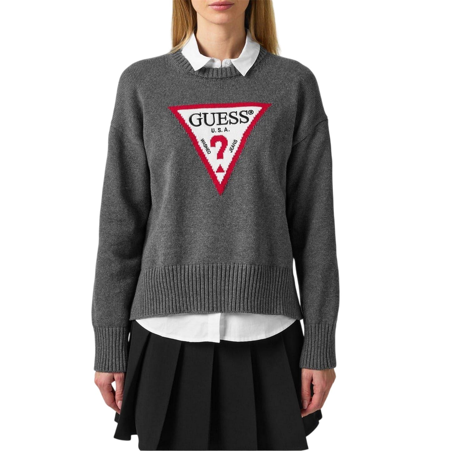 Cobblestone - Lifestyle - Guess Womens-Ladies Knitted Crew Neck Regular Jumper