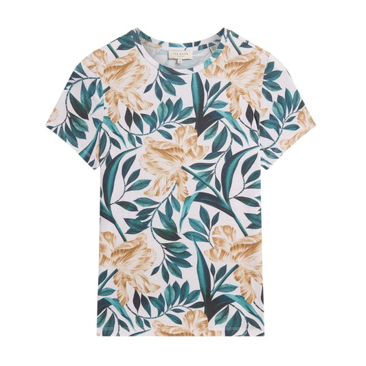 Cream - Front - Ted Baker Womens-Ladies Floral T-Shirt