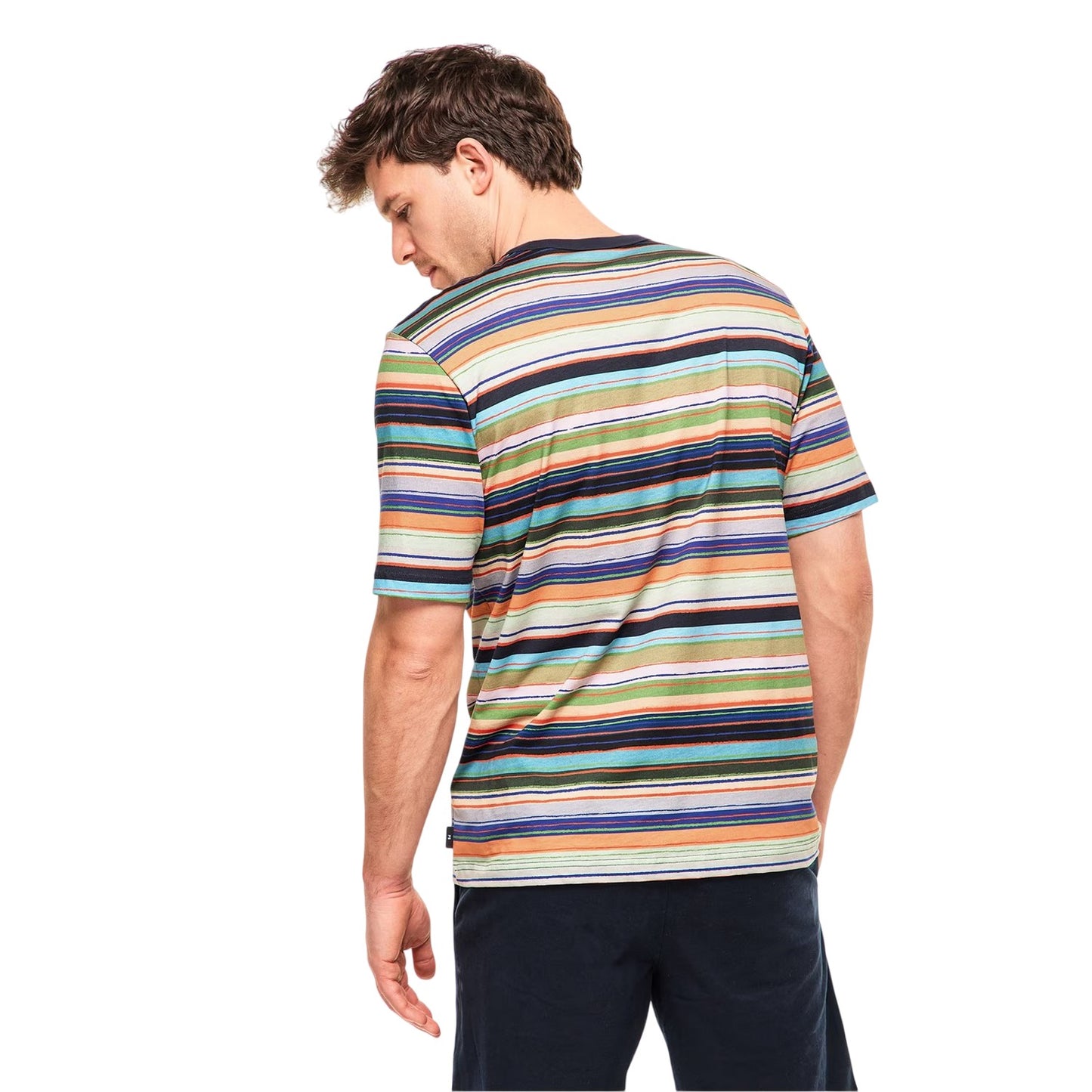 Multicoloured - Lifestyle - Paul Smith Mens Multi Stripe Cotton Regular T-Shirt