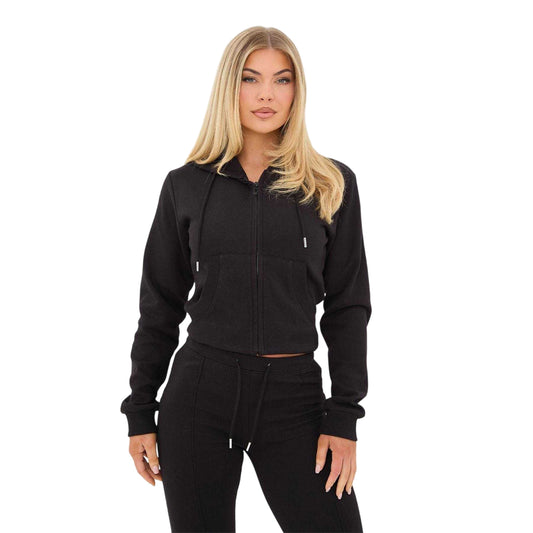 Black - Front - I Saw It First Womens-Ladies Cropped Pullover Hoodie