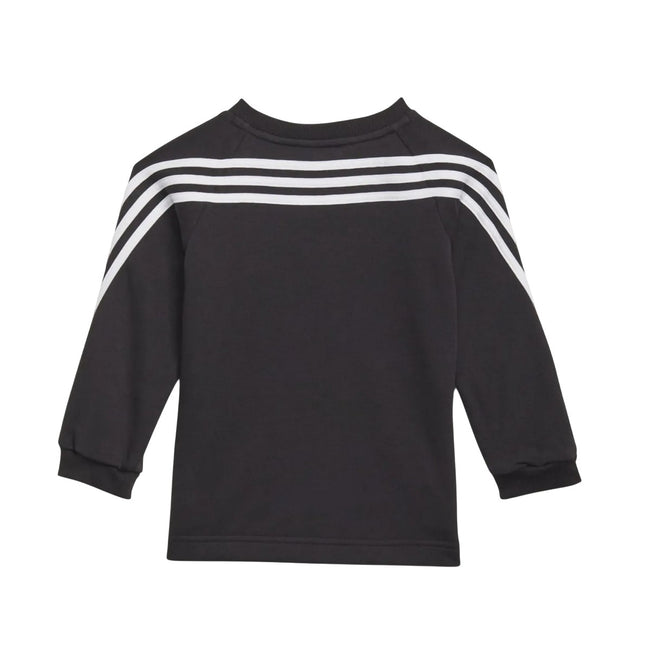 Black-White - Back - Adidas Baby Future Icons Triple Stripe Sweatshirt & Jogging Bottoms