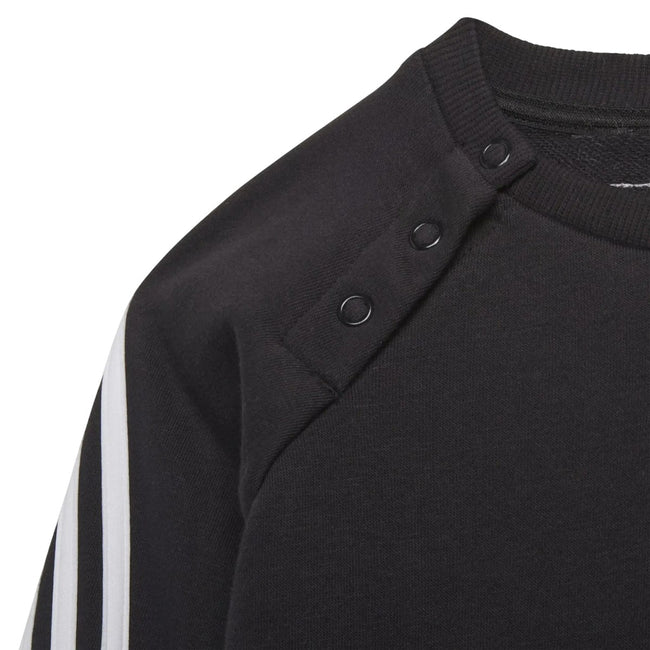 Black-White - Pack Shot - Adidas Baby Future Icons Triple Stripe Sweatshirt & Jogging Bottoms