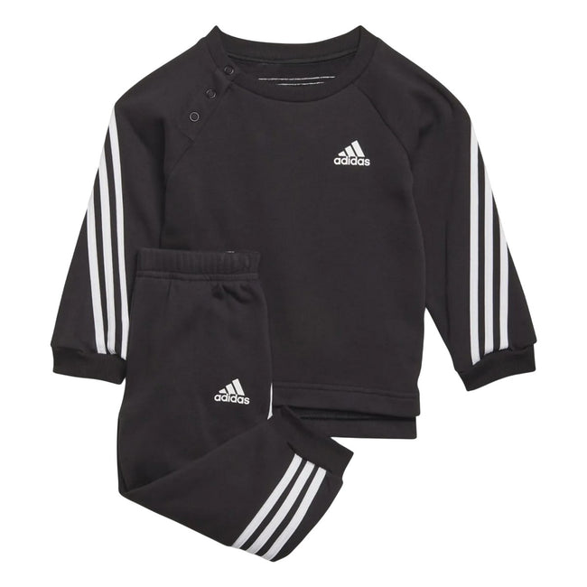Black-White - Front - Adidas Baby Future Icons Triple Stripe Sweatshirt & Jogging Bottoms