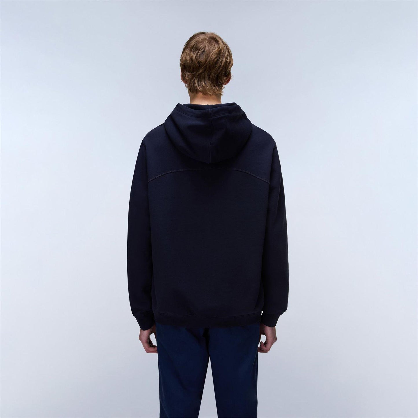 Marine Blue - Lifestyle - Napapijri Mens Cotton Long-Sleeved Pullover Hoodie
