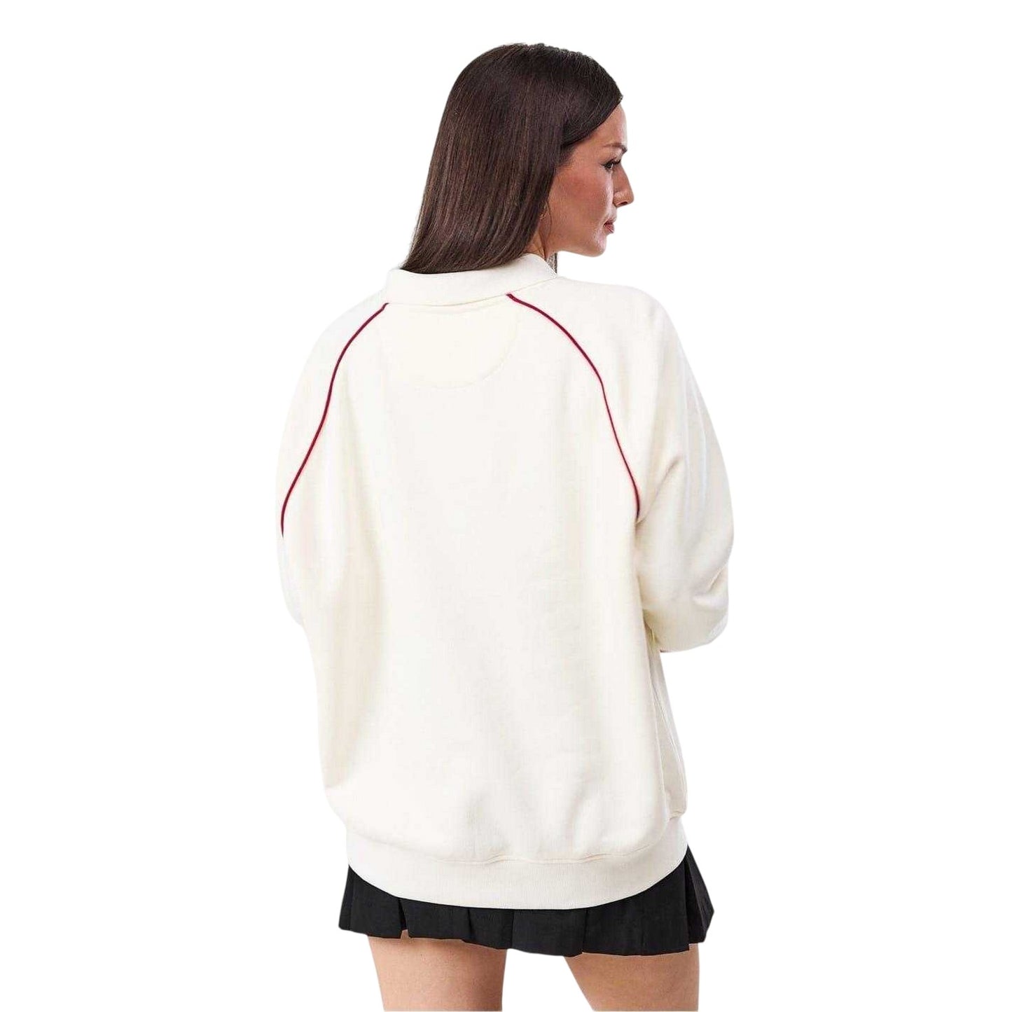 Vintage White - Back - Jack Wills Womens-Ladies Relaxed Fit Polo Sweatshirt