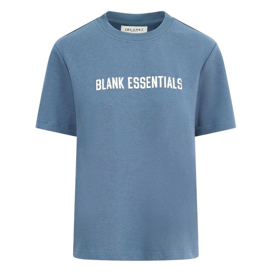 Orion Blue - Front - Blank Essentials Womens-Ladies Logo Oversized Boyfriend T-Shirt