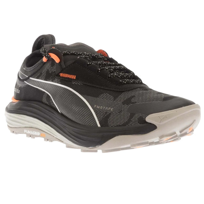 Black-Orange - Front - Puma Mens Voyage NITRO 3 GORE-TEX Running Shoes