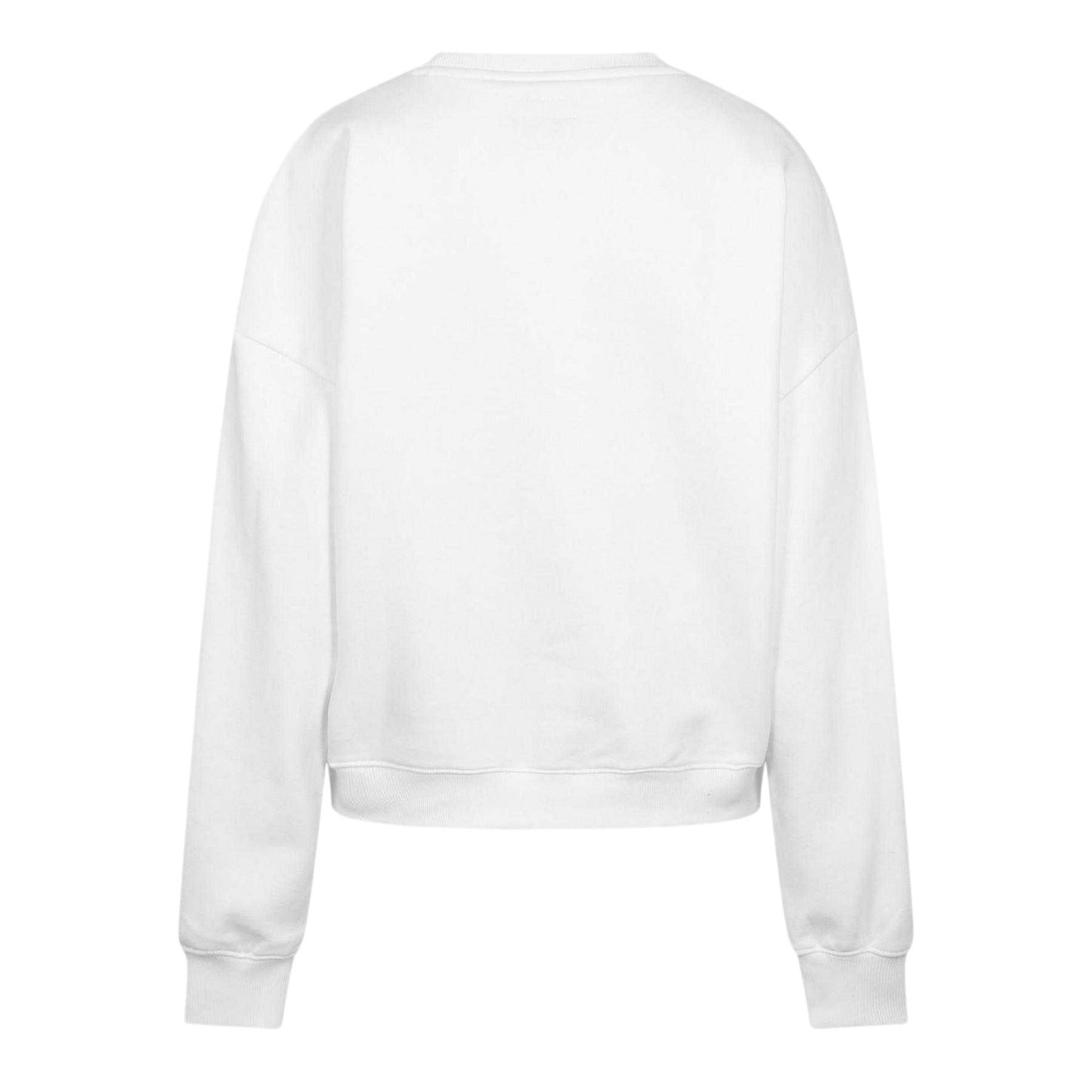 Pure White - Back - Guess Womens-Ladies Icon Crew Neck Relaxed Fit Jumper