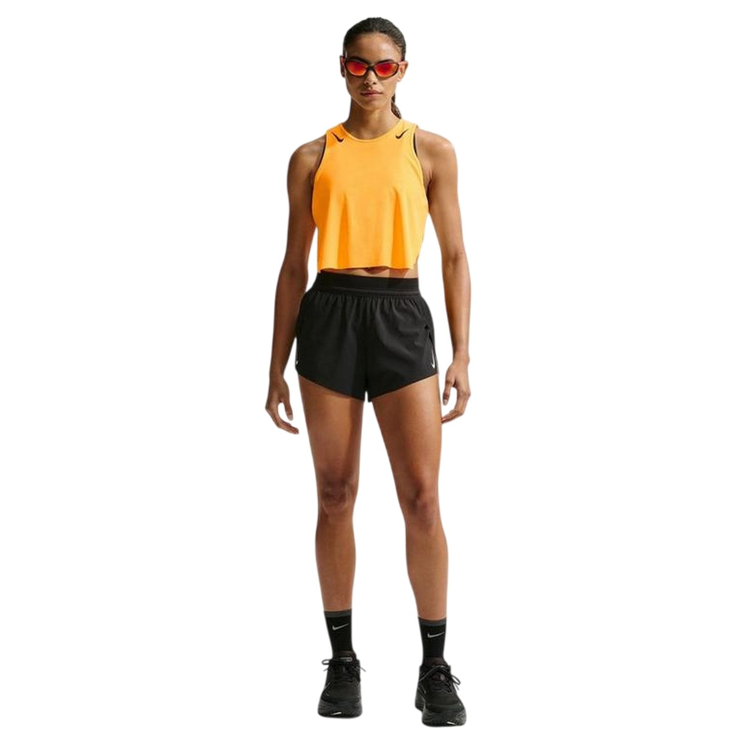 Citron - Side - Nike Womens-Ladies Cropped Tank Top