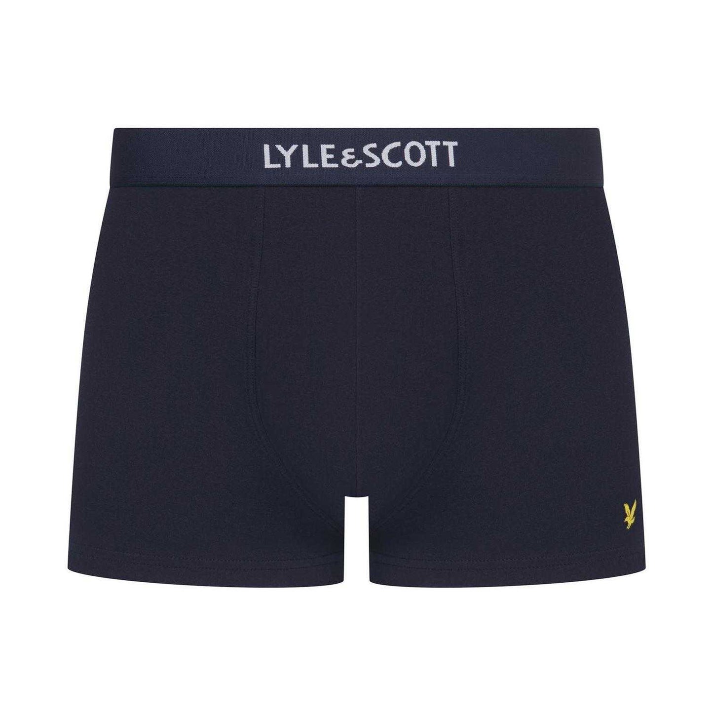 Black-Grey-Blue - Side - Lyle & Scott Mens Devon Boxer Shorts (Pack of 3)