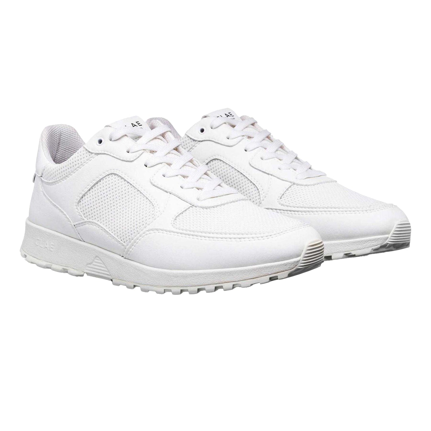 White - Pack Shot - CLAE Womens-Ladies Logo Low Cut Trainers
