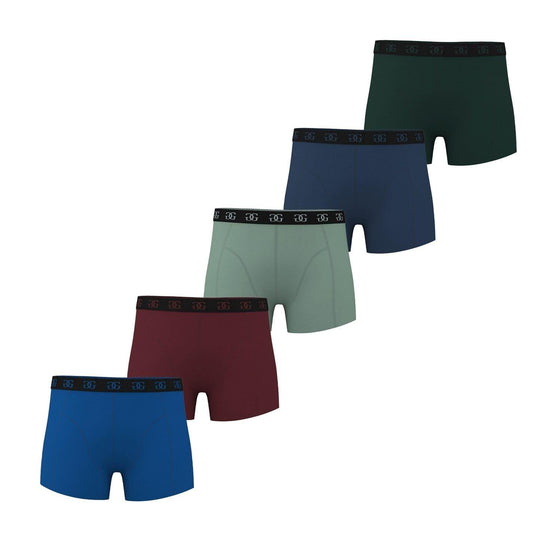 Black-Blue-Red-Grey - Front - Giorgio Boys Boxer Briefs (Pack of 5)