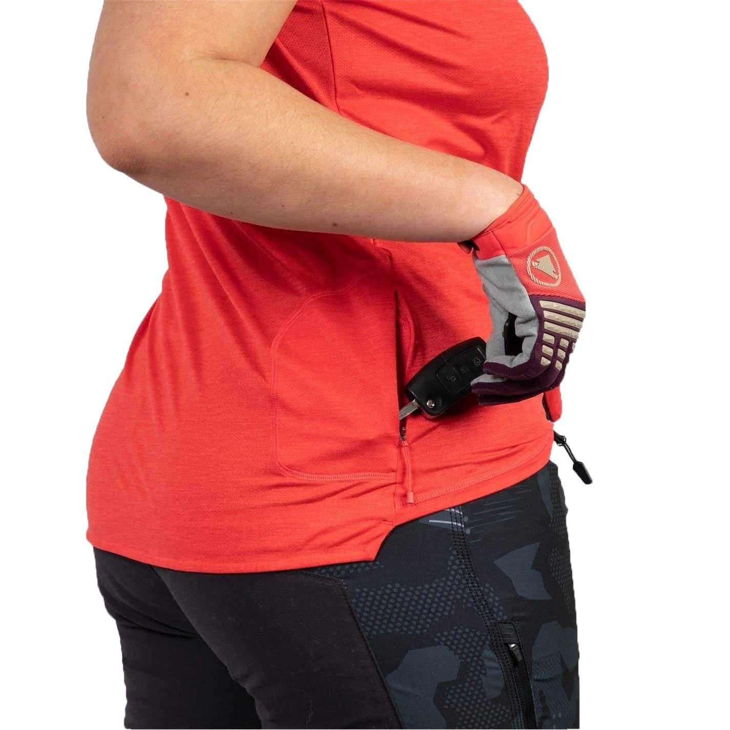 Pomegranate - Side - Endura Womens-Ladies Singletrack Tank Top