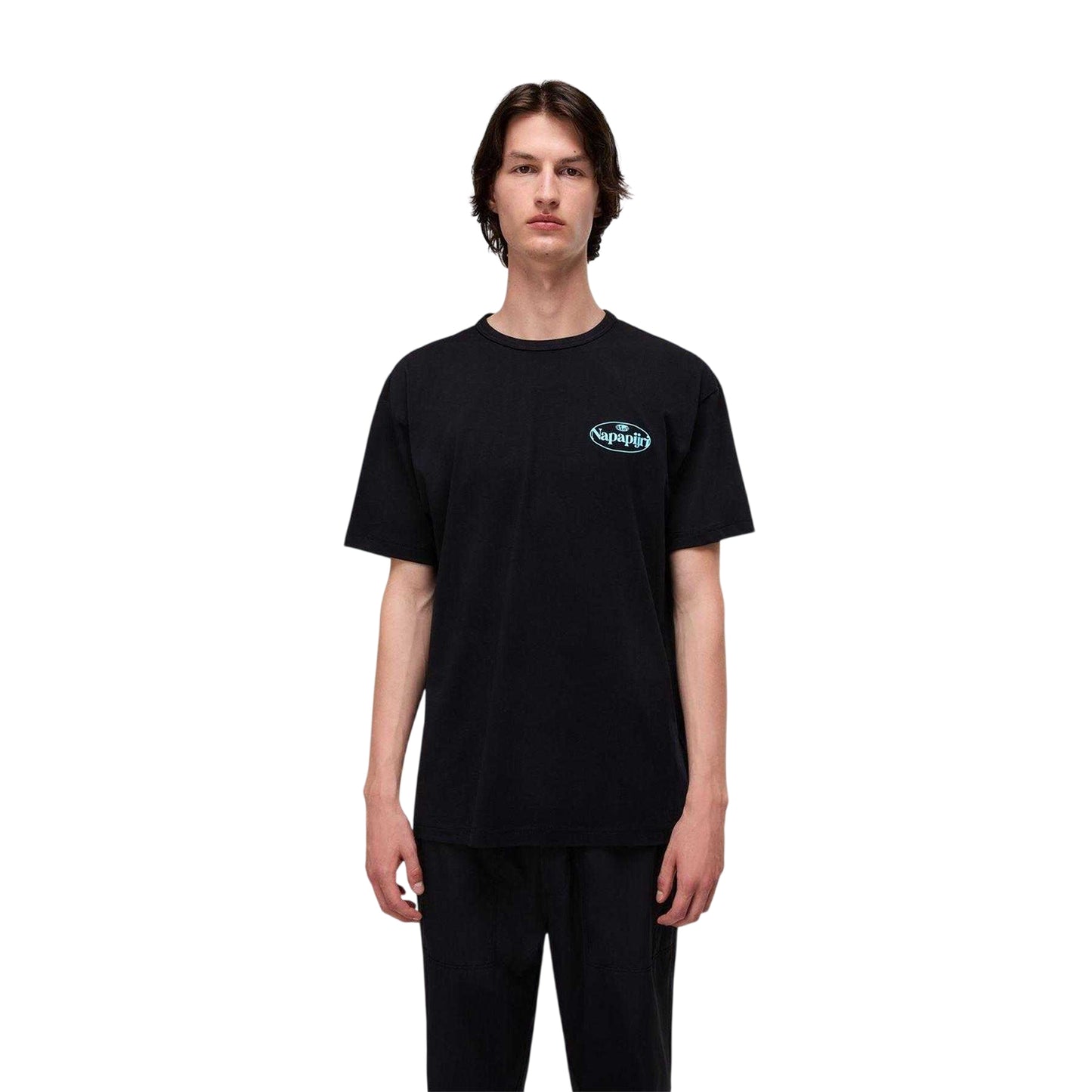Black - Side - Napapijri Mens Graphic T-Shirt