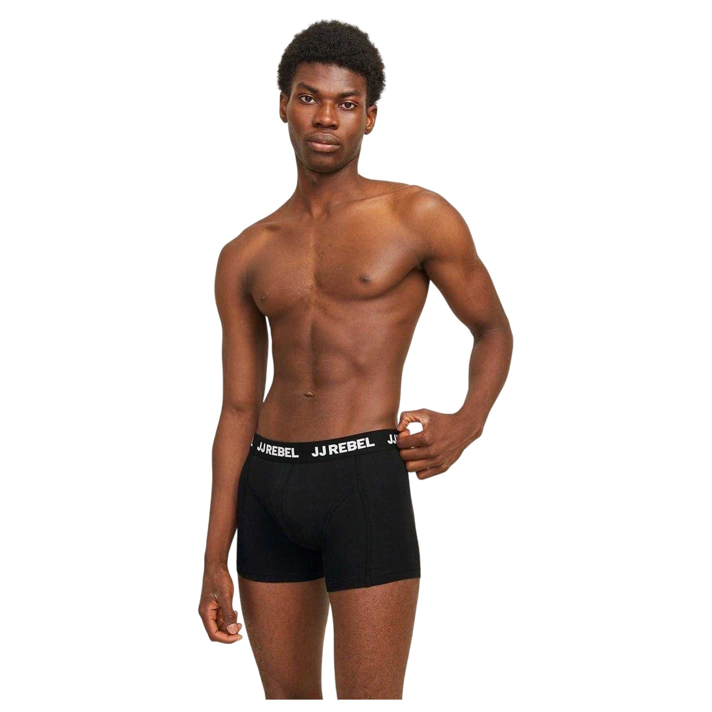 Black - Side - JJ Rebel Mens Boxer Briefs (Pack of 3)