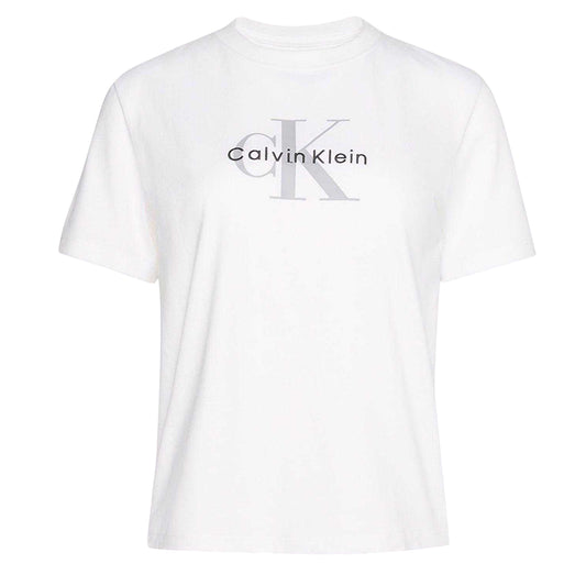 White - Front - Calvin Klein Womens-Ladies Hero Mono Cotton T-Shirt