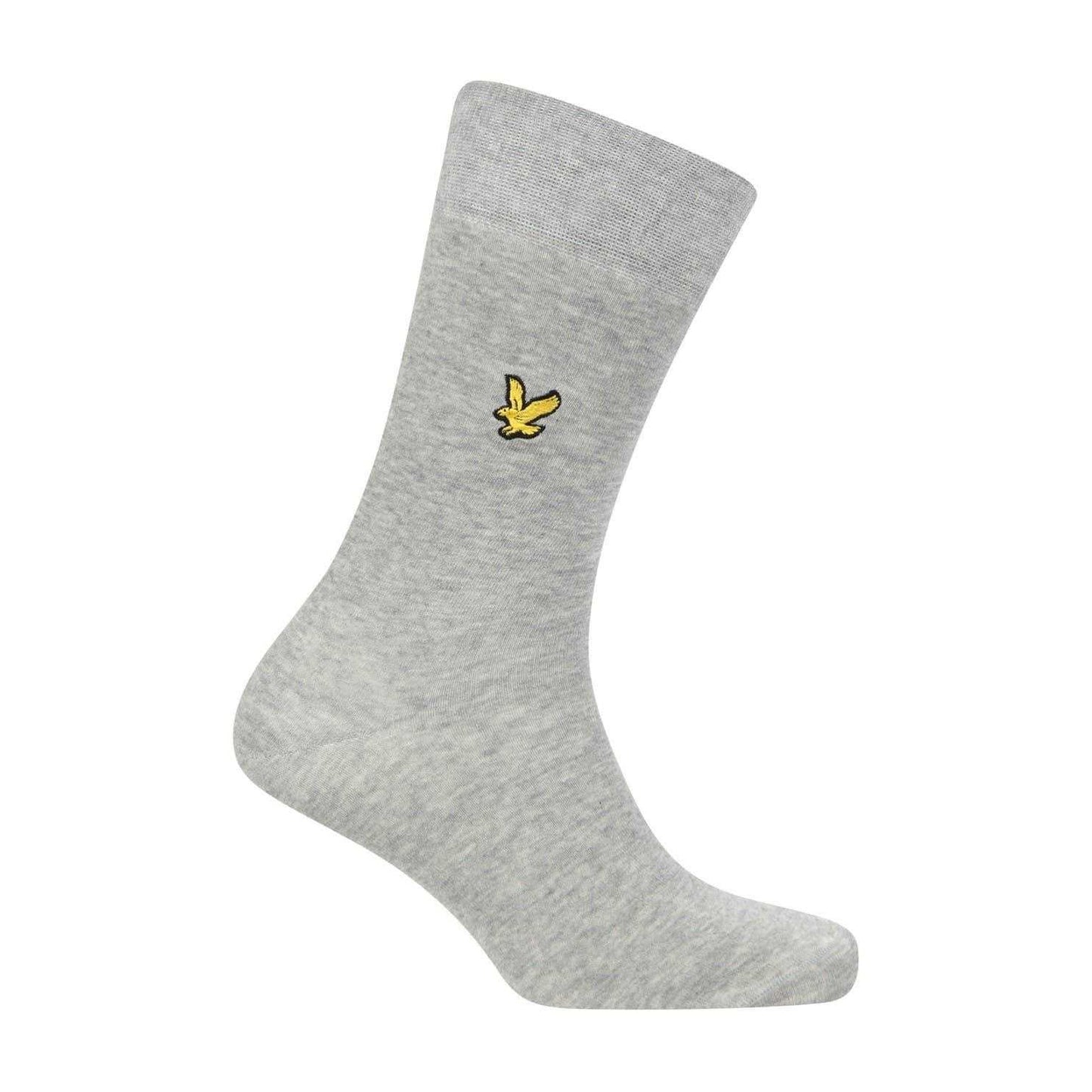 Grey-Black - Back - Lyle & Scott Mens Crew Socks (Pack of 3)