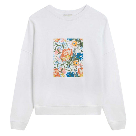 White - Front - Ted Baker Womens-Ladies Floral Relaxed Fit Sweatshirt