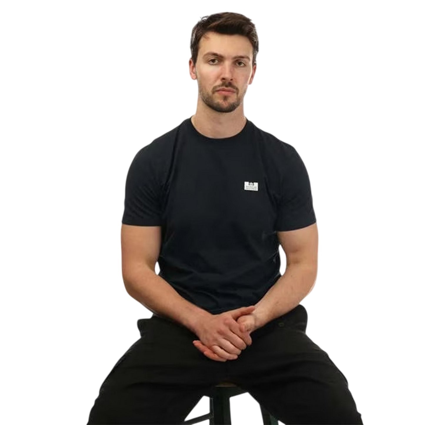 Navy - Side - Weekend Offender Mens Bridgetown Cotton Regular T-Shirt