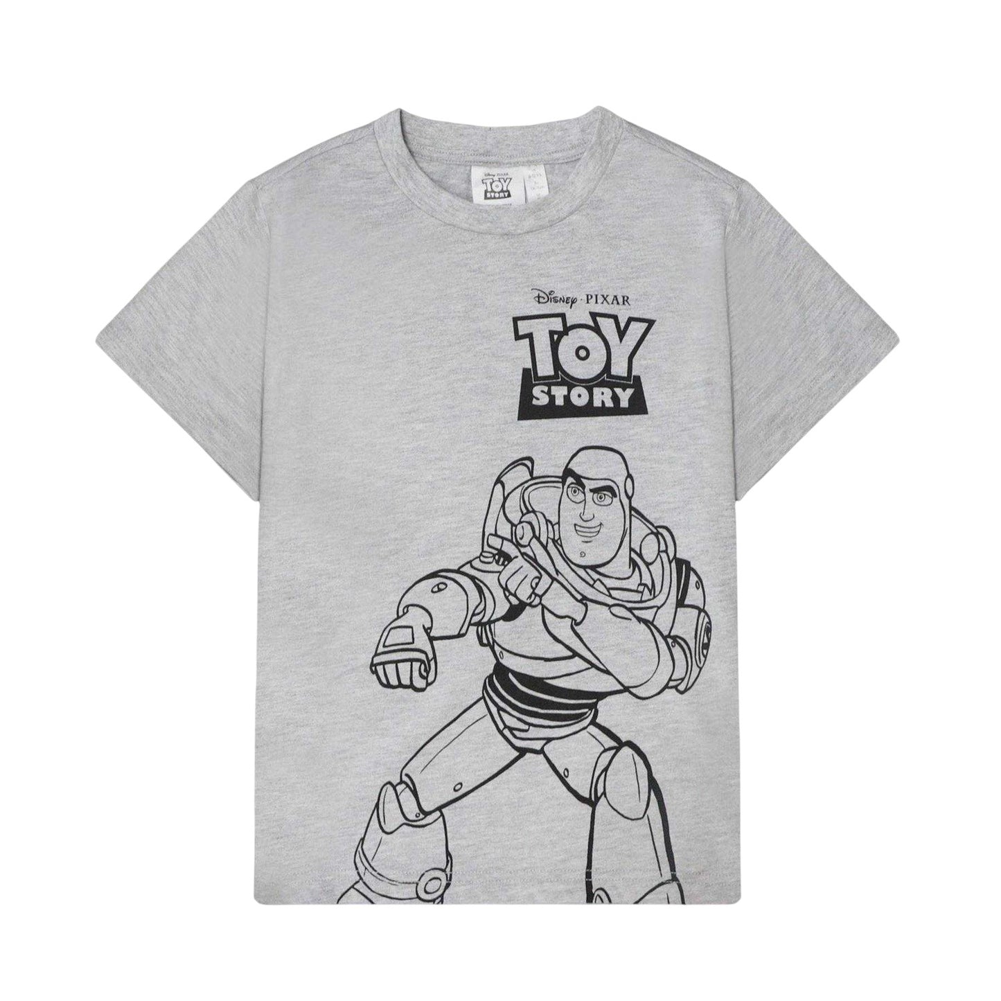 Grey-Black - Side - Toy Story Childrens-Kids Buzz Lightyear & Woody T-Shirt & Shorts Set