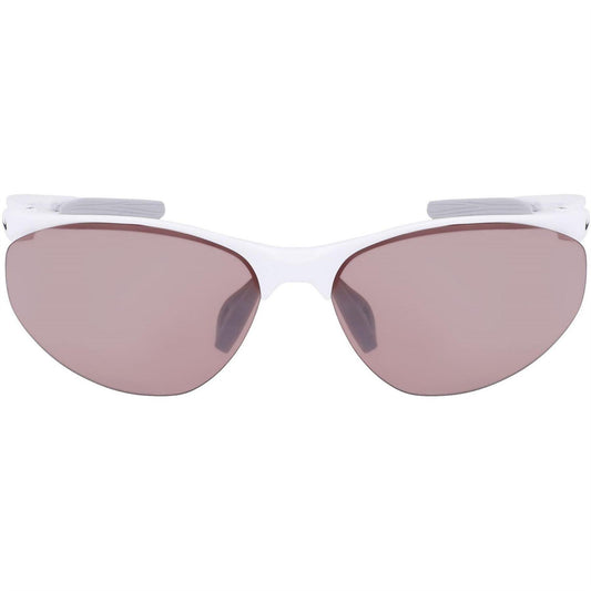 White-Pink - Front - Nike Wrap Around Plastic Swoosh Sunglasses