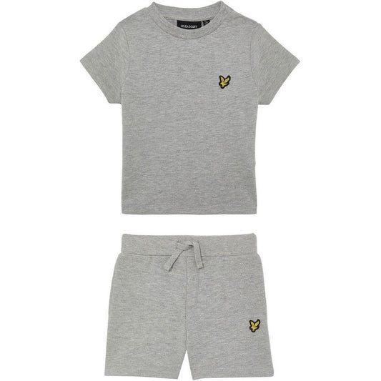 Grey Marl - Front - Lyle & Scott Baby T-Shirt & Shorts Set