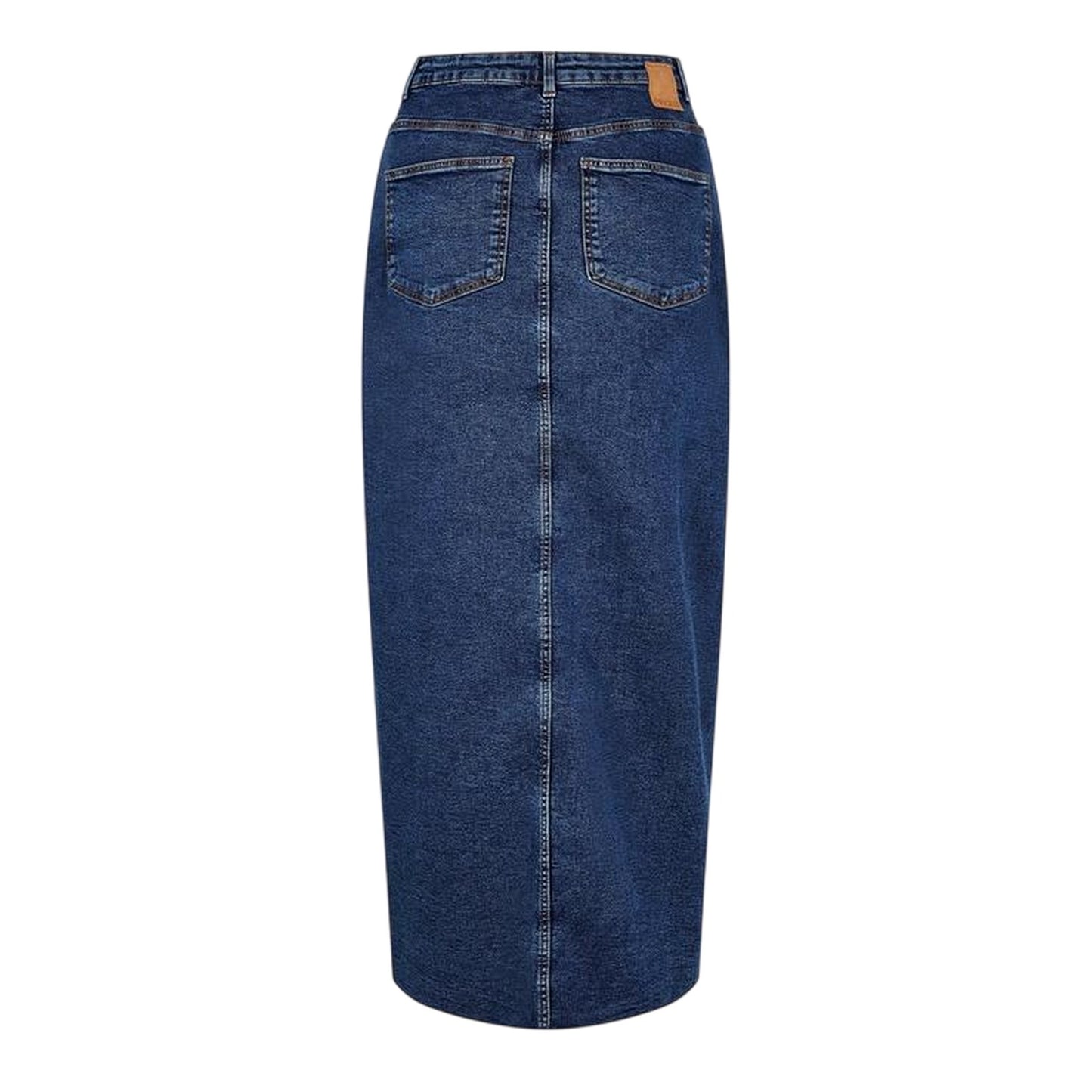 Medium Blue - Back - Pieces Womens-Ladies Denim Pencil Skirt