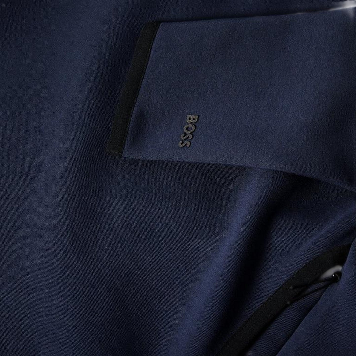 Dark Blue - Side - Boss Mens Logo Snug Fit Hoodie