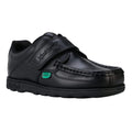 Black - Front - Kickers Boys Fragma Lo Leather Straps Shoes