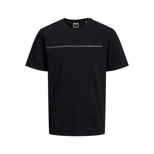 Black - Front - Jack And Jones Mens Fusion Regular T-Shirt